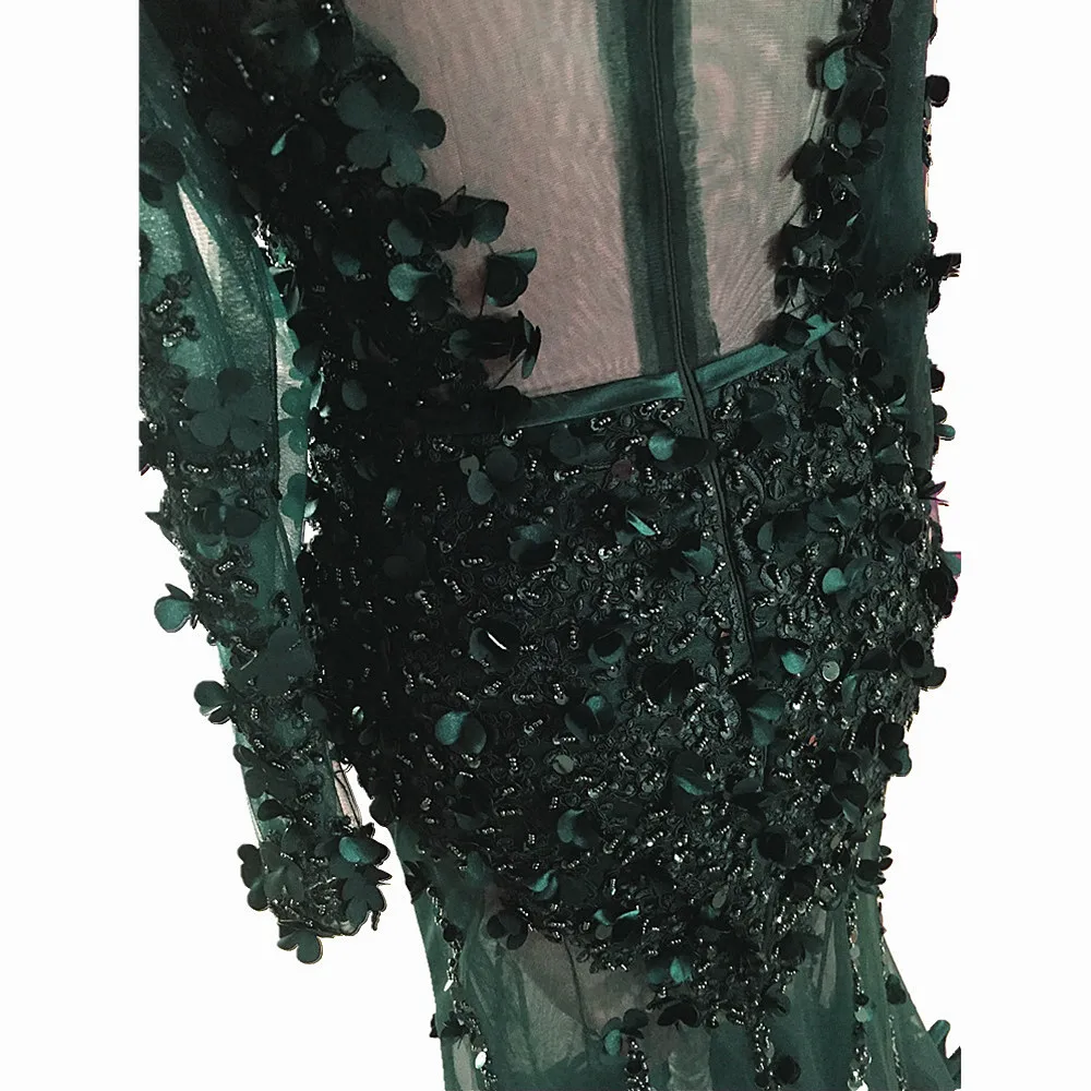 Дубай Robe De Soiree Роскошные вечерние платья с длинным рукавом платье для выпускного вечера с кристаллами и блестками Темно-Синие Вечерние платья Русалка