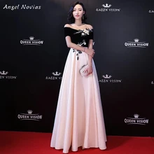 Ангел Novias длинное красное ковровое платье с открытыми плечами вечернее платье знаменитостей