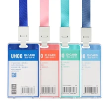 Acrylic Employee Name ID Card Cover Horizontal Work Certificate Identity Badge YH6618+6722