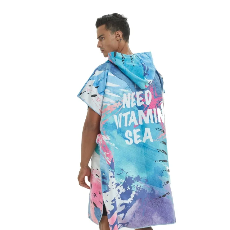 Быстросохнущий гидрокостюм с микрофильтром, пеленальный халат, пончо для пляжного бассейна, пляжное полотенце-пончо - Цвет: Dream sea