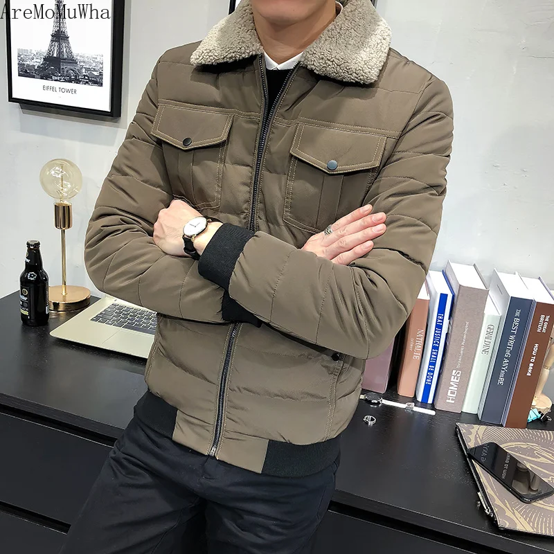 AreMoMuWha Зима Новая мужская Корейская версия ремонт лацканы мульти-карман прилива пальто молодой человек Maolingaozi мужчины s зимнее пальто sqx199