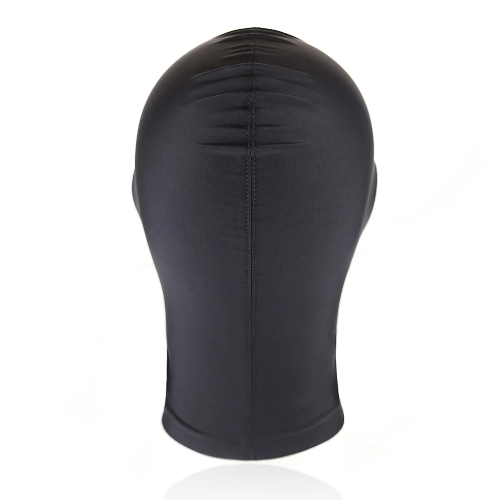 Unisex Breathable Black Full Face Cover Spandex Zentai Costume Mask Hoods