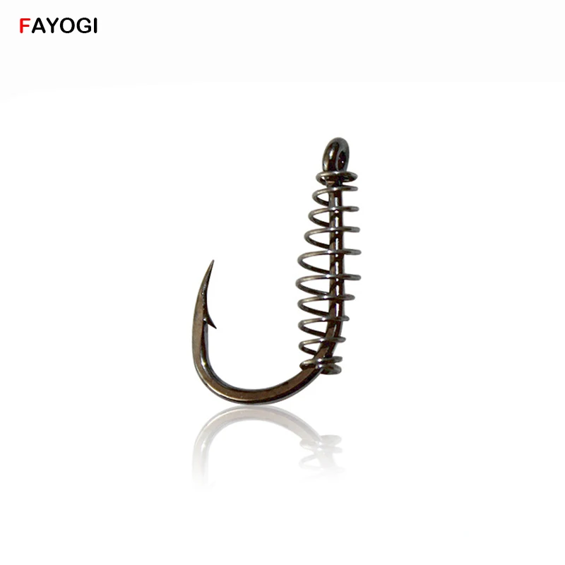 

HK04 80pcs/lot Spring Fishing Hooks High Carbon Barbed Swivel Explosion Hooks Jig for Carp Fly Fishing Pesca Fishhooks