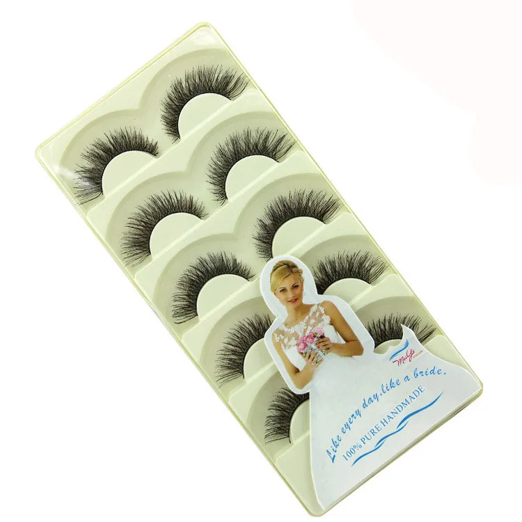

5Pairs/Set Natural Cross False Eyelashes Fake Thick Handmade Eye Lashes Makeup Extension Tools