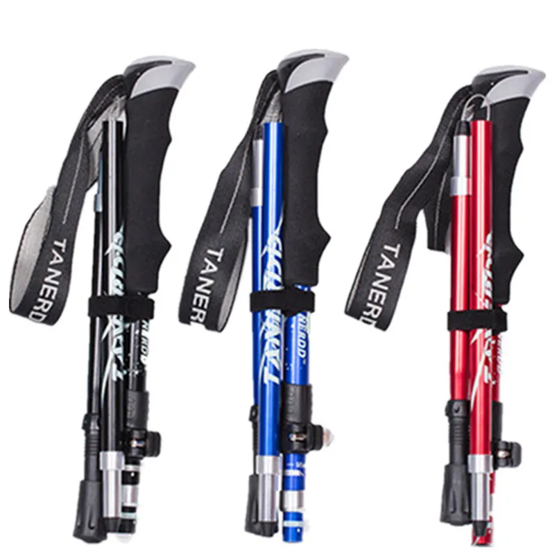 Ultralight 4-Section Telescopic Walking Sticks Hiking Stick Trekking Pole Anti Shock Alpenstock Portable Folding Cane # 2o12 (9)