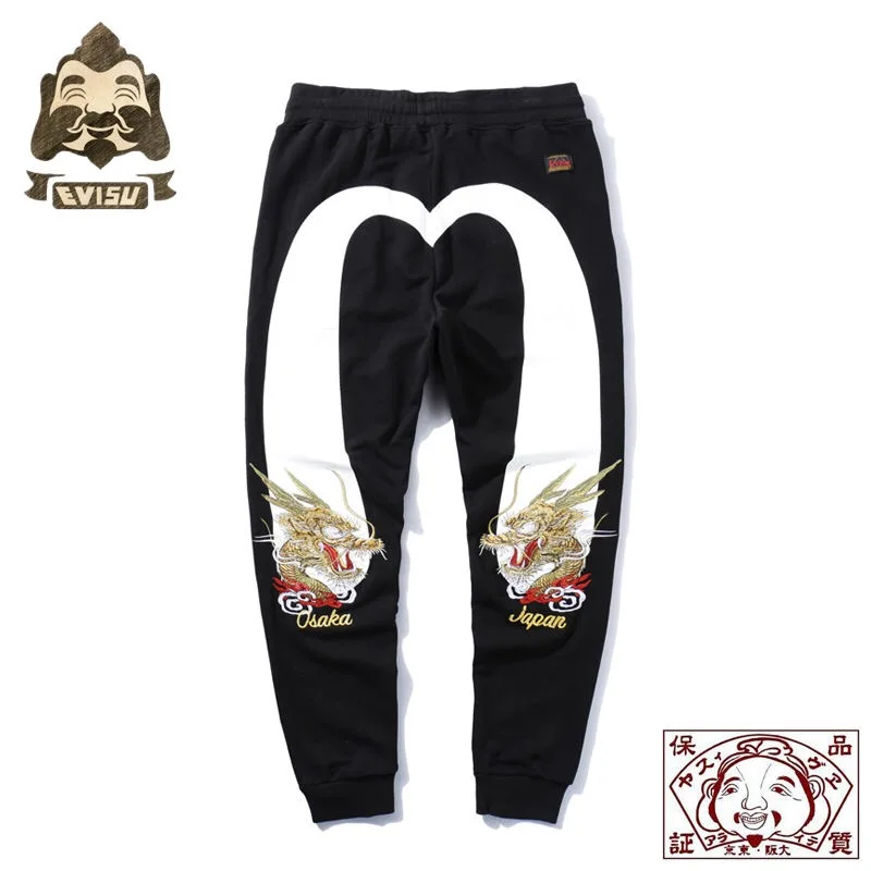 

Evisu Top Quality Men's Trousers Dragon Embroidery Men's Casual Pants Cotton Warm Breathable Sweatpants Men's Casual Pants