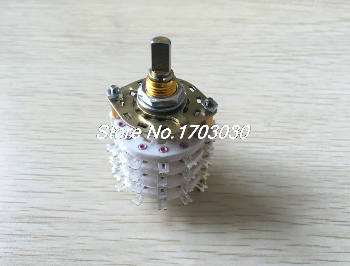 KCZ8X5 6mm Dia Shaft 8P5T 8 Pole 40 Position Band Channel Selector Rotary Switch