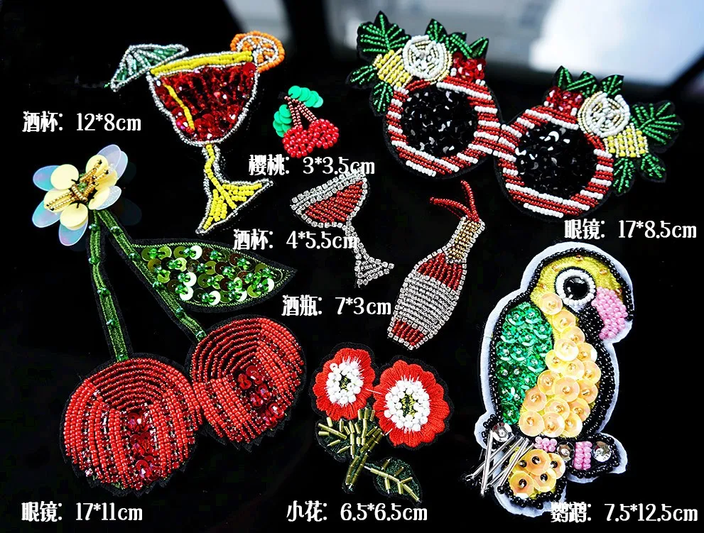 

NEW DESIGN rhinestone beaded embroidered patches for clothing,parches termoadhesivos para ropa stickers for clothes