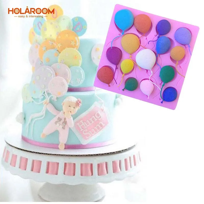 

Holaroom Balloon Shape Silicone Cake Cookie Candy Chocolate Molds Suagarcraft Handmade Soap Decoration Tools Baking Accessories