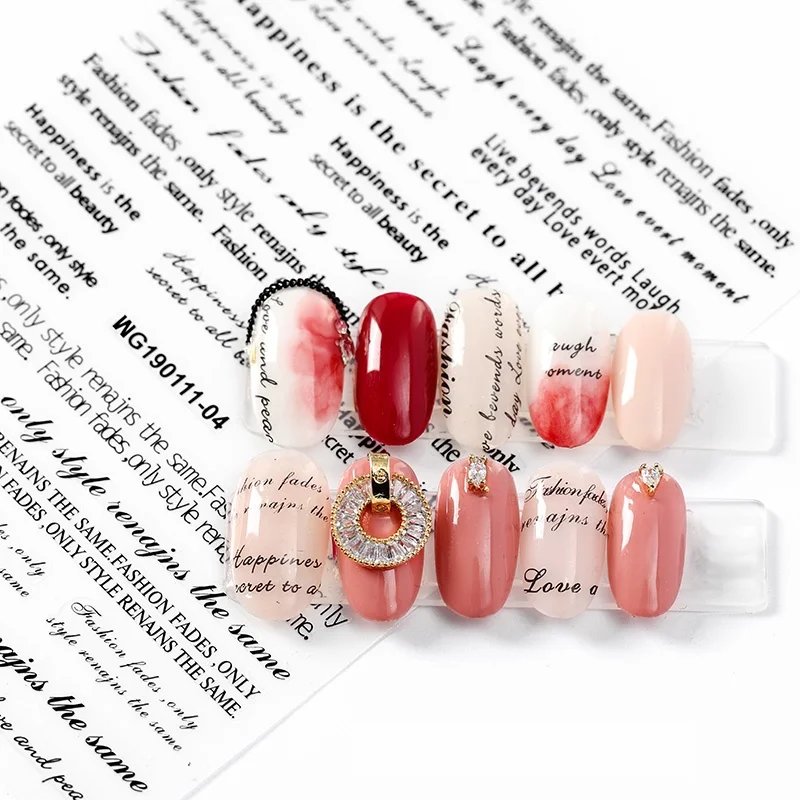 

Newest 3d nail art sticker letter design nail black letter color Decals Tool DIY Nail Decoration Tools