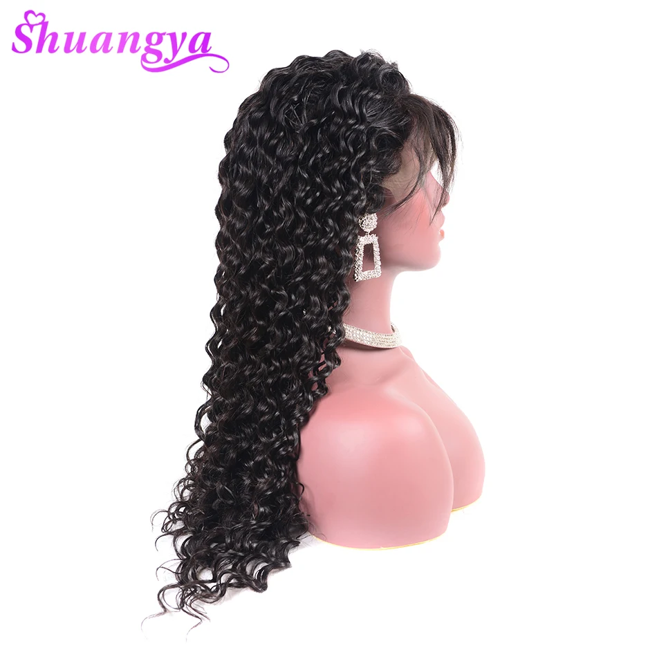 Remy Hair 360 Lace Front Human Hair Wig Deep Wave Frontal Wig Plucked Lace Front Wigs with Baby Hair Peruvian Human Hair