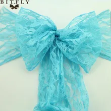 100 шт кружевная лента для стула галстуки-бабочки Обложка Свадебная вечеринка в отеле украшение Свадьба Банкет домашний текстиль вечерние поставки