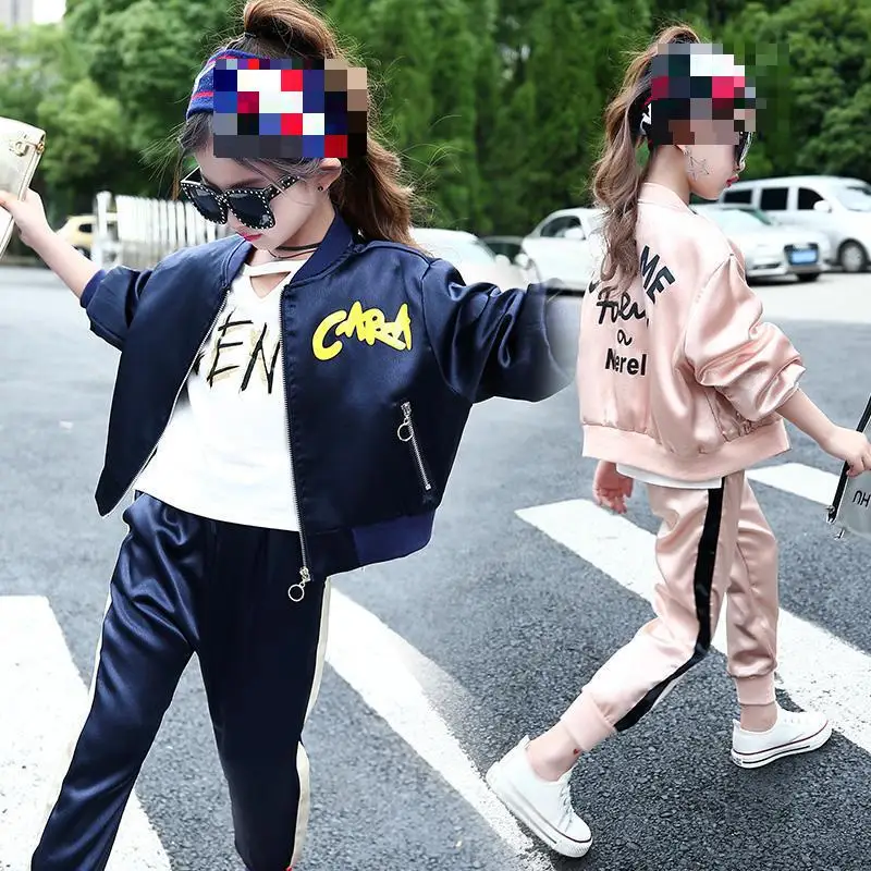 

Baby Girl Clothes Set Spring Autumn 2018 Casual Children Clothing Long Sleeve Letter Outwear + Pant 2pcs Sports Suit 4t 6 10 14