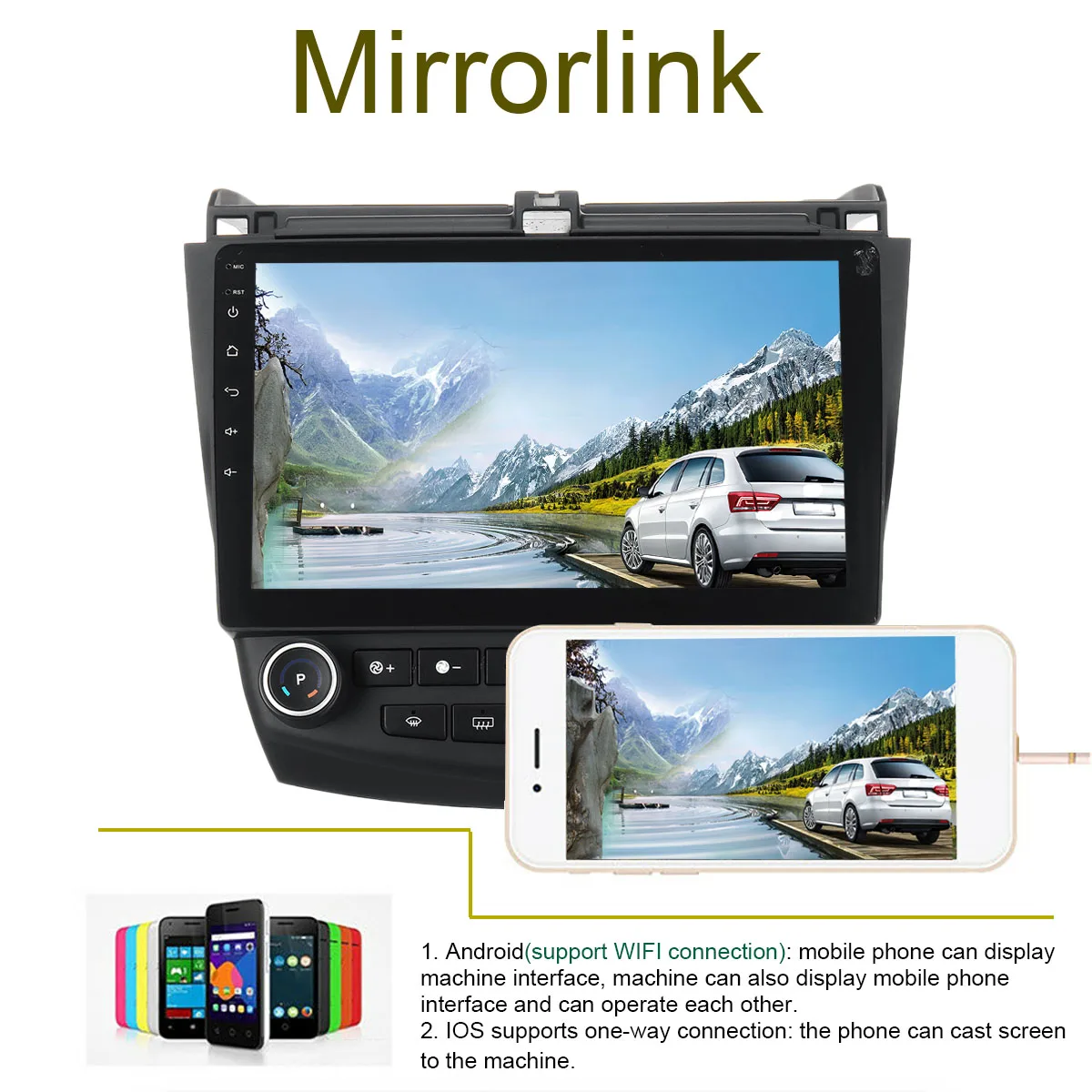 Best Car Radio Multimedia 10.1" Android 8.0 car dvd audio stereo player Navigation for Honda Accords 7 2003-2007 wifi GPS RDS 4