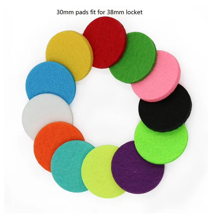 

20pcs/Lot 30mm Fit For 38mm Essential Oil Diffuser Perfume Locket Floating Locket Mix Color Random Aromatherapy Felt Pads