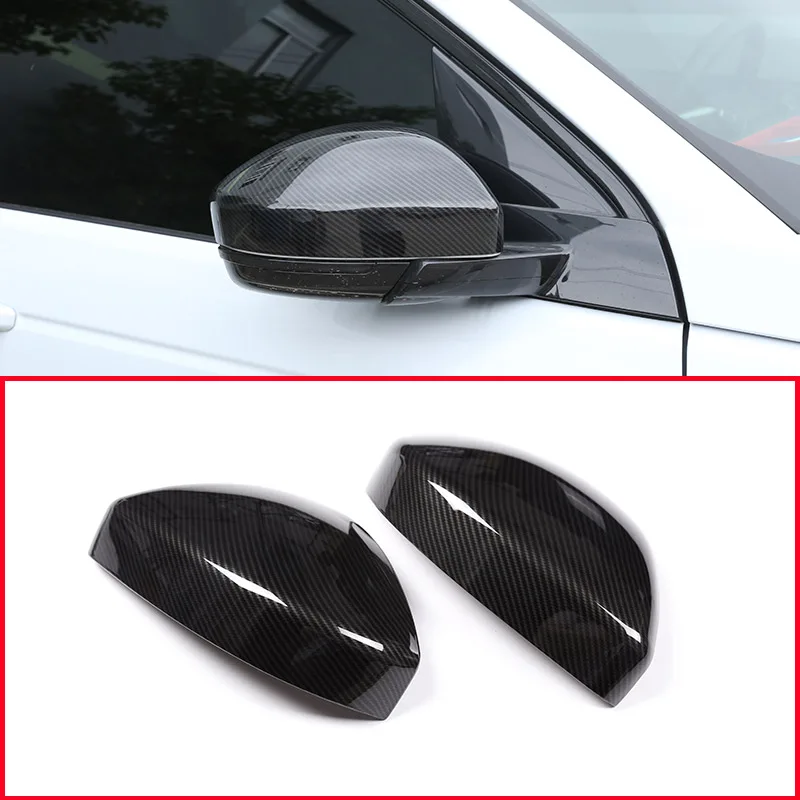 

2pcs Carbon fiber Style ABS Plastic Side Rearview Mirror Cap Cover Trim For Land Rover Discovery Sport Range Rover Velar