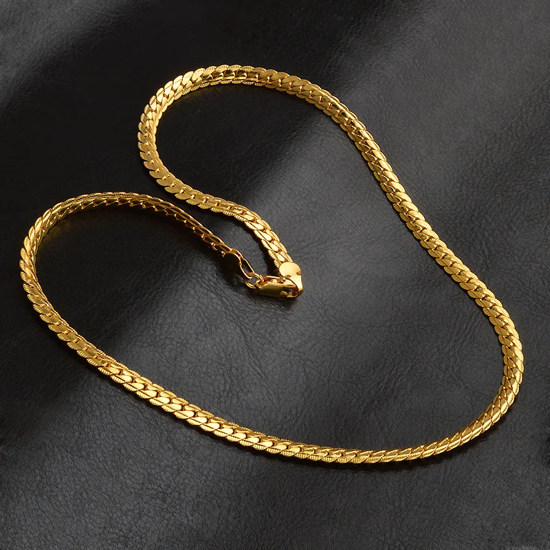 Модное Длинное Ожерелье s подвески для женщин 5 мм 50 см 20 дюймов Золотая цепь грубое состояние мужчины t Ожерелье Мужчины ювелирные изделия колье G7