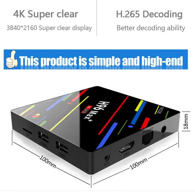 NEW H96 Pro MAX 4GB 32 64GB Android 8.1 TV Box K18.0 Smart Network Media Player