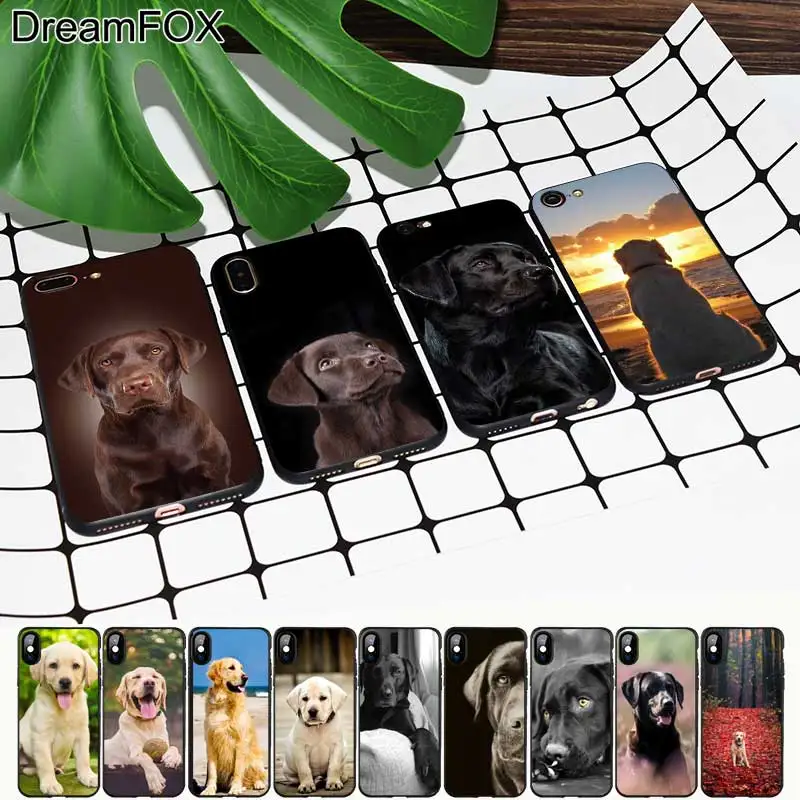 Beste DREAMFOX M522 Labrador Retriever Hond Zwarte Zachte TPU Silicone Case Cover Voor Apple iPhone XR XS Max X 8 7 6 6 s Plus 5 5 s 5g SE