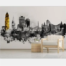 Beibehang пользовательские обои фрески гостиной спальни скандинавские простые чернил искусства городской архитектура обои украшения дома