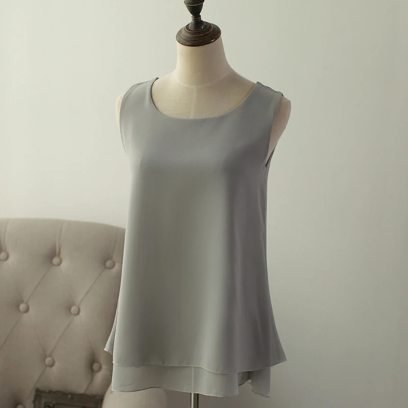 New 13 colors Womens Tops Fashion 2017 Women Summer Chiffon Blouse Plus Big Size S-6XL Sleeveless Candy colors Casual Shirt 