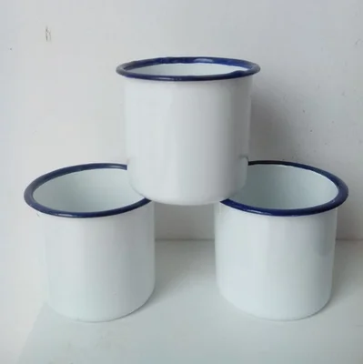 Винтажные кружки с рукояткой металлические чугунные традиционные китайские кофейные кружки - Цвет: white