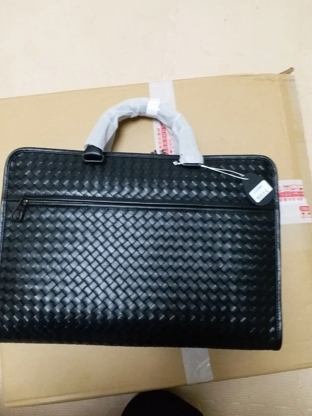 

Chancelove Luxury Brand Genuine Leather Handbag Cowhide Business briefcase High Quality Commercial Computer Messenger Woven Bags