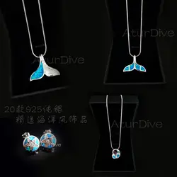 The diver значок украшения стерлингового серебра ожерелье серьги ювелирные изделия подарок морской биологии Платиновое Покрытие скат Акула
