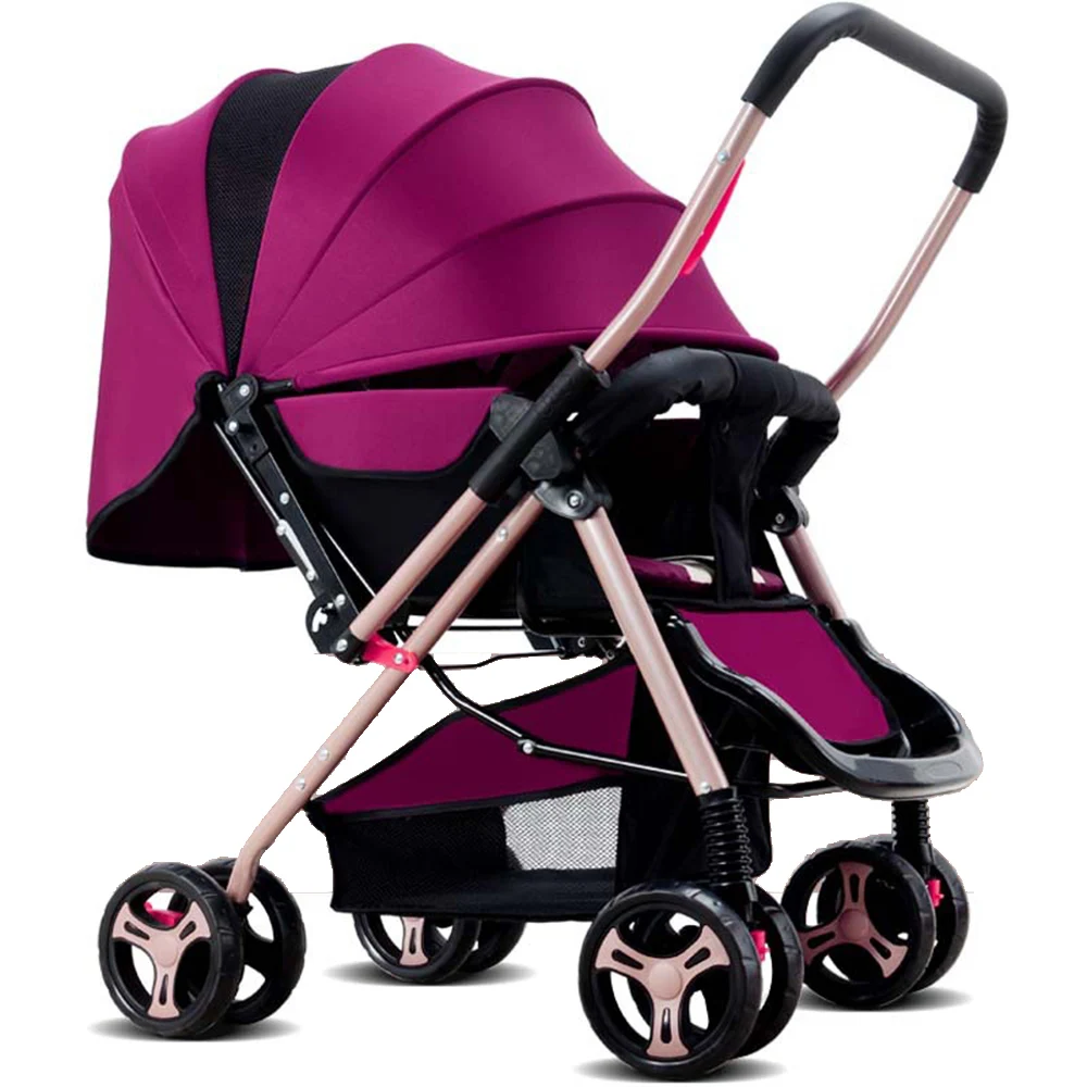 

Foldable Stroller Baby Stroller Lightweight Folding Seated Reclining Child Four-Wheel Suspension Umbrella Car 3 Colors