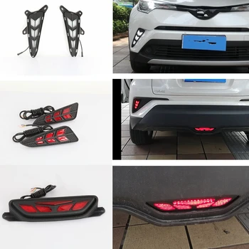 

CSCSNL 1set For TOYOTA C-HR CHR 2016 2017 2018 2019 LED Car DRL Daytime Running Lights Rear bumper ABS Fog Lamp brake rear light