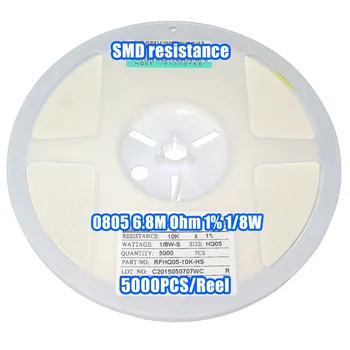 

1 Reel 0805 6.8M 6.8M Ohm 1% 1/8W SMD Resistance 5000PCS/Reel