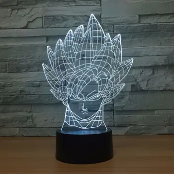 

7 color LED Half body dragon ball shape battery USB dual - use 3D night light child room atmosphere lamp 1393