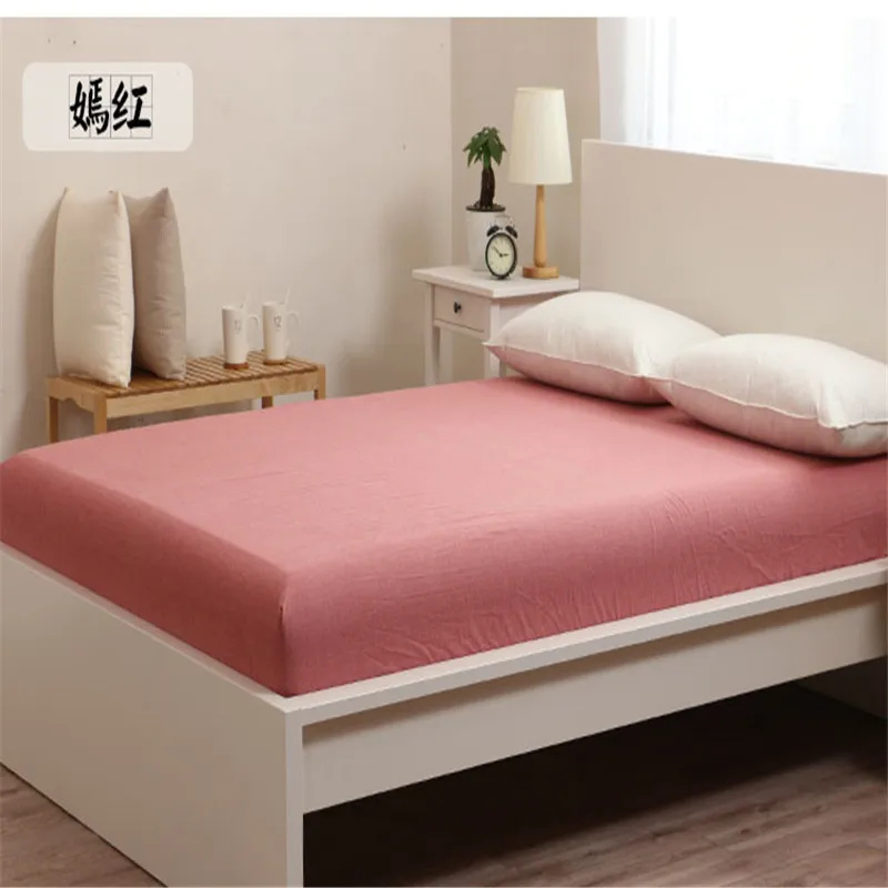 

Beautiful Yan Red Solid Color 1pc 100% Bedding Outlet Mattress Cover Fitted Sheet Bed Sheet Bedding Mattress Protector Cotton