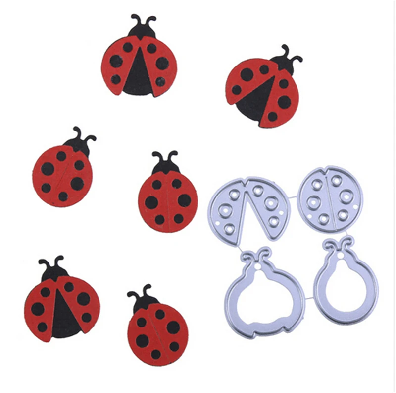 

4pcs/Set Ladybugs Metal Cutting Dies Stencil for DIY Scrapbooking Photo Album Paper Cards Decorative Crafts Embossing Animal Die