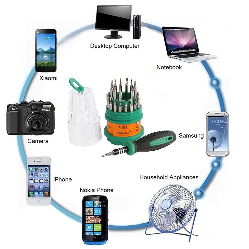 31 En 1 multiusos precisión magnética Destornilladores set herramientas para Apple PC reloj teléfono móvil reparación Herramientas