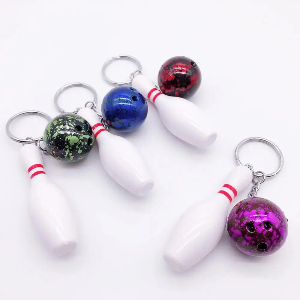 

2019 New Design Bowling metal Keychain Car Key Chain Key Ring Sports Hot Sale Keyring pendant For Man Women Gift wholesale
