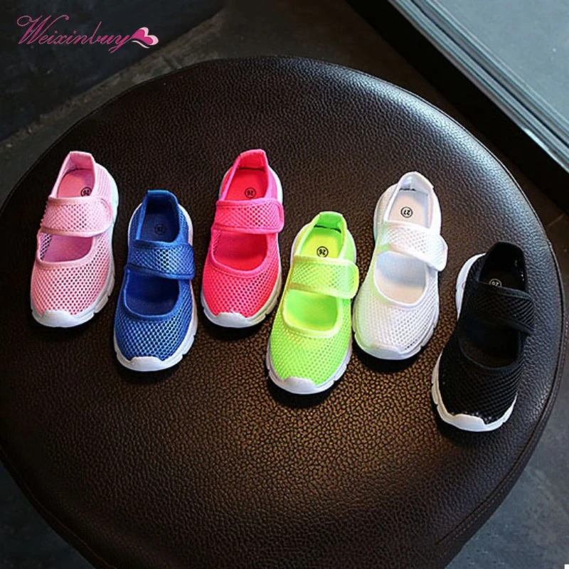 2019 Children Canvas Casual Shoes Summer Fashion Candy Breathable Mesh ...