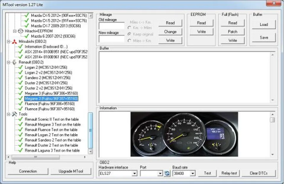 MTool Lite 1.27 Version Mileage Programmer work to Adjust the Mileage
