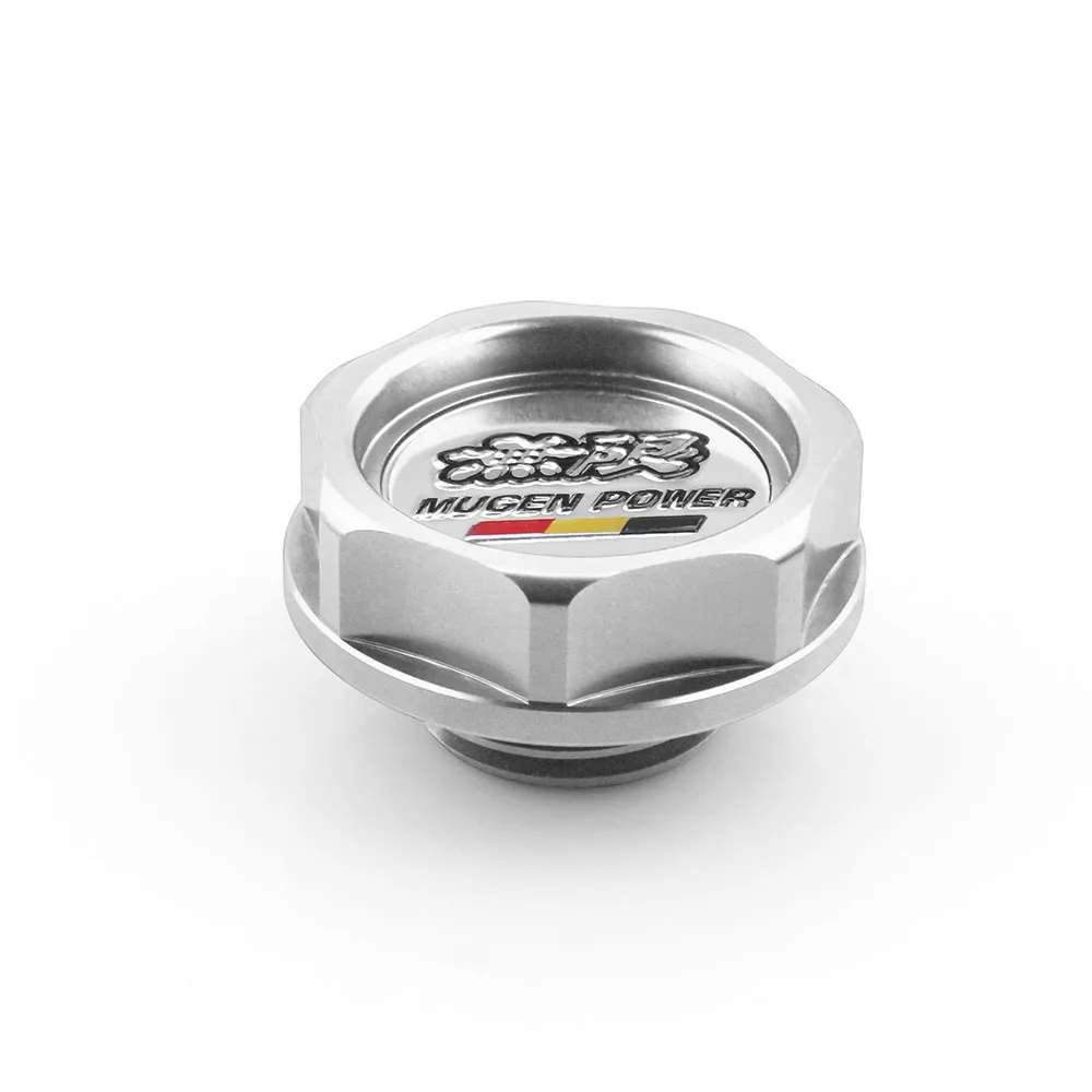 RASTP- алюминиевые детали Mugen power Oil cap масляный топливный фильтр гоночный бак двигателя крышка крышки для HONDA RS-cap 003 - Цвет: Silver