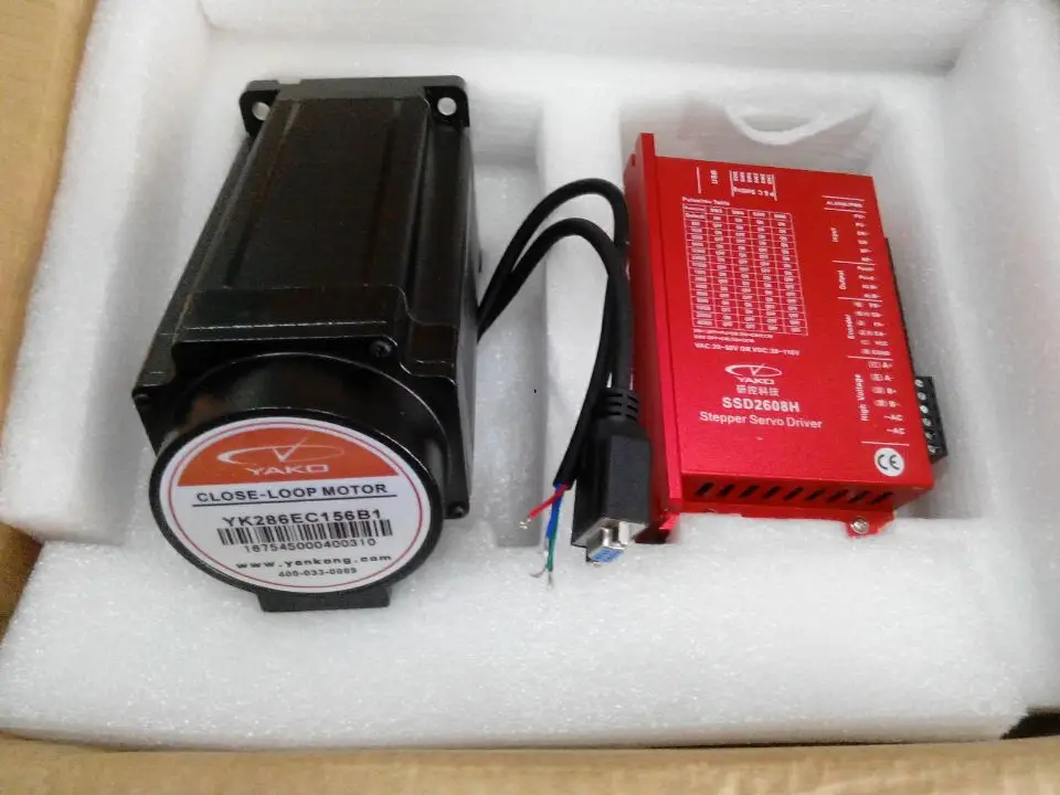 

86mm NEMA34 2phase closed loop stepper motor 12.5Nm(1785oz-in) YK286EC156B1 shaft diameter 12mm with driver SSD2608H