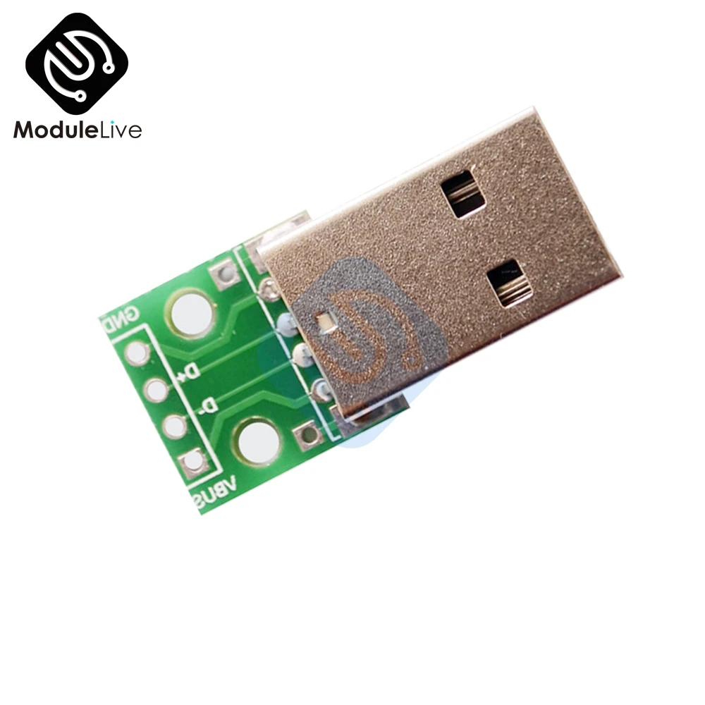 5 шт. USB в DIP адаптер конвертер 4 pin для 2,54 мм печатной платы питания DIY