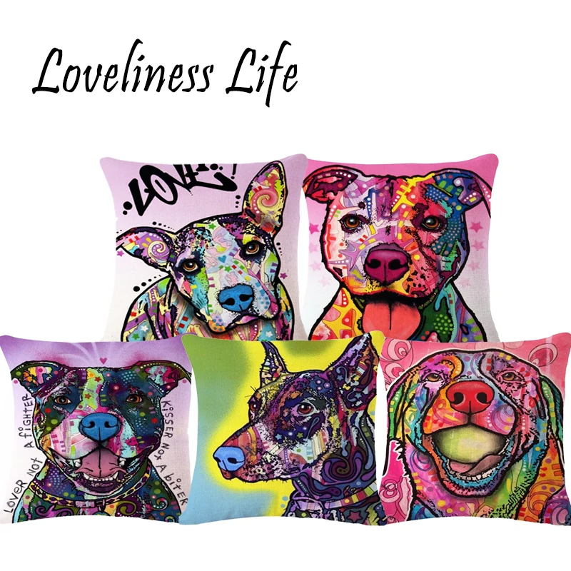 2016 Fashion New Cushion Colorful Dog Print Pillow Bed Sofa Home