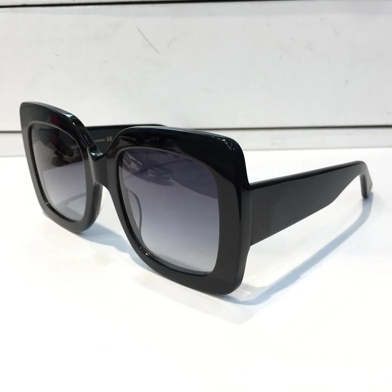 0083 Модные солнцезащитные очки Роскошные женские брендовые дизайнерские 0083 S квадратный Летний стиль полная оправа высокое качество УФ Защита смешанные цвета - Цвет линз: Черный