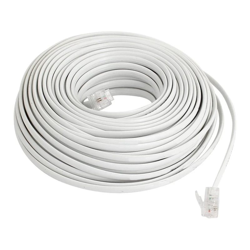 

Flexible RJ11 6P2C Telephone Extension Cable 19M White