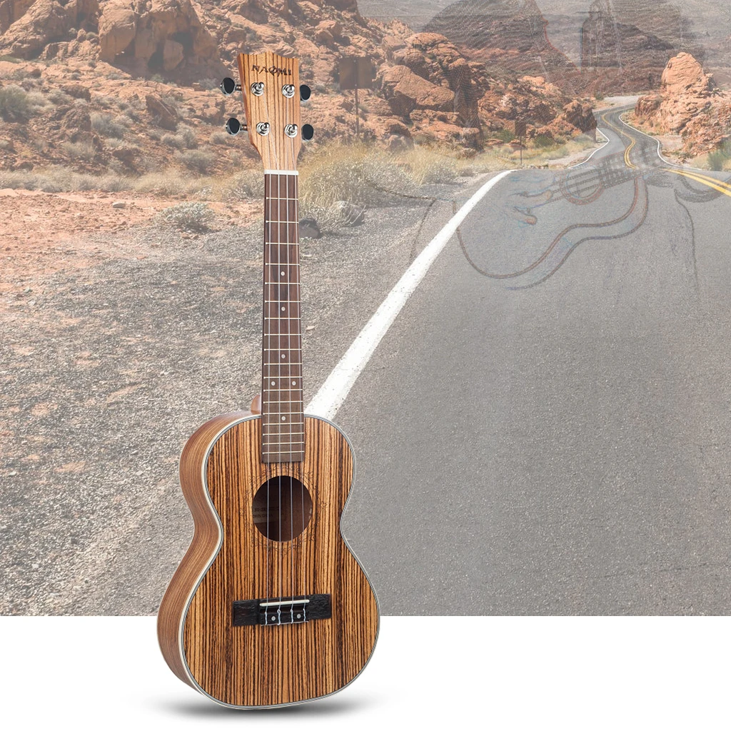 Наоми Тенор укулеле Ukelele uke 26 дюймов 18 ладов Zebrawood 4 струны Гавайская гитара Профессиональный музыкальный инструмент