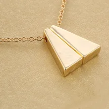 Фотография Newest Hot Double Long Triangle Pendant Necklace Stairs Effect Stylish Silver/Gold/RoseGold Plated Chain Necklace Drop Shipping