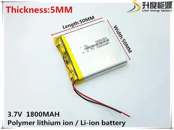 

3.7V,1800mAH,[505050] PLIB; polymer lithium ion / Li-ion battery for GPS,mp3,mp4,mp5,dvd,bluetooth,model toy