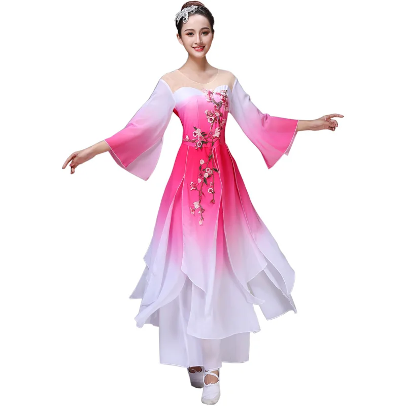 Женский костюм для народных танцев hanfu танцевальный старый китайский розовое