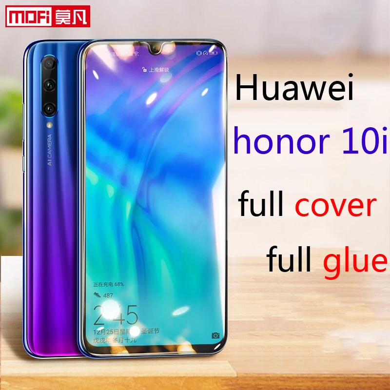 Закаленное стекло для huawei Honor 10i, Защитная пленка для экрана 9H 2.5D, полное покрытие Mofi,, Премиум HRY-LX1T, стеклянная пленка