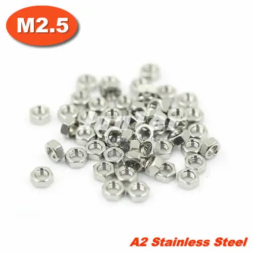 

1000pcs/lot DIN934 M2.5 Stainless Steel A2 Hex Nuts Metric